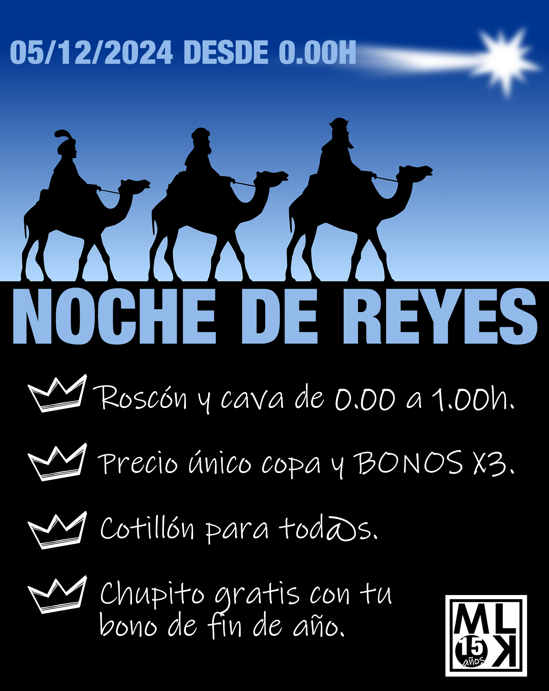 CARTEL NOCHE DE REYES - FIESTA MOLOKO LEON